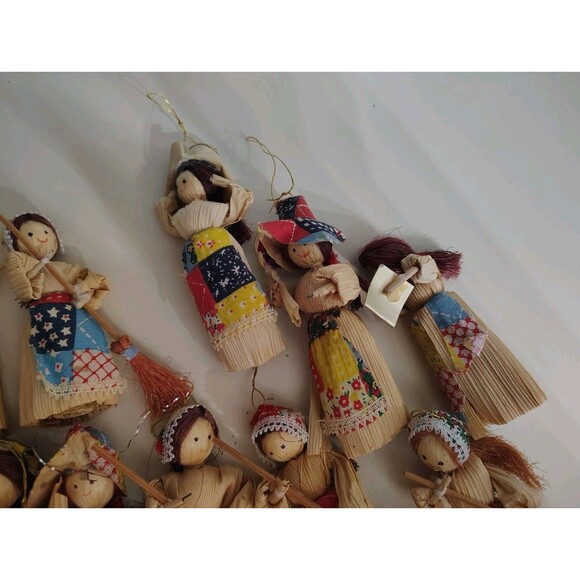 Cornstalk Doll Christmas Ornament Lot ~  Vtg  Collectible Lot Of 15 - Picture 4 of 10